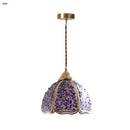 GobekUsa Crystal Glass LED Pendant: Tiffany Style Hanging Light for Living Room