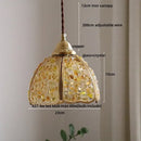 GobekUsa Crystal Glass LED Pendant: Tiffany Style Hanging Light for Living Room