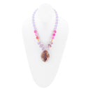Purple Periwinkle Amethyst and Agate Pendant Necklace