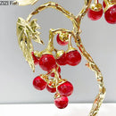 GobekUsa Crystal Grape Tree Ornaments Gold-plated Vine Home Decor Living Room Desk Aesthetic