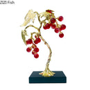 GobekUsa Crystal Grape Tree Ornaments Gold-plated Vine Home Decor Living Room Desk Aesthetic