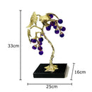 GobekUsa Crystal Grape Tree Ornaments Gold-plated Vine Home Decor Living Room Desk Aesthetic