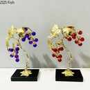 GobekUsa Crystal Grape Tree Ornaments Gold-plated Vine Home Decor Living Room Desk Aesthetic