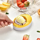 Purple rotating blade egg cutter slicer kitchen tool by Decorbites