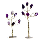GobekUsa Agate Tree Metal Handicraft: Golden Tree with Natural Agate Tablets
