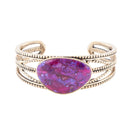 Purple Turquoise Golden Roped Cuff Bracelet