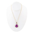 Purple Turquoise Teardrop Golden Pendant Necklace