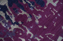Purple, Violet, Gray and Blue Hand Knotted 4x6 Abstract Wool and Viscose Area Rug