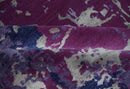 Purple, Violet, Gray and Blue Hand Knotted 4x6 Abstract Wool and Viscose Area Rug