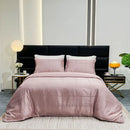 GobekUsa Jacquard Satin Duvet Cover Set - Luxury Solid Soft Quilt Kit