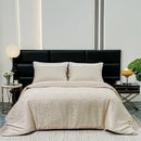 GobekUsa Jacquard Satin Duvet Cover Set - Luxury Solid Soft Quilt Kit