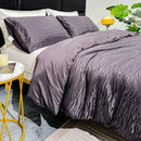 GobekUsa Jacquard Satin Duvet Cover Set - Luxury Solid Soft Quilt Kit