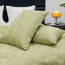 GobekUsa Jacquard Satin Duvet Cover Set - Luxury Solid Soft Quilt Kit