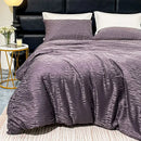 GobekUsa Jacquard Satin Duvet Cover Set - Luxury Solid Soft Quilt Kit