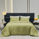 GobekUsa Jacquard Satin Duvet Cover Set - Luxury Solid Soft Quilt Kit