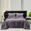 GobekUsa Jacquard Satin Duvet Cover Set - Luxury Solid Soft Quilt Kit