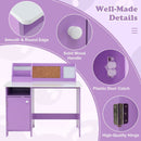 Kids Table and Chair Set for Arts Crafts Homework Home School-Purple by LJGDeals