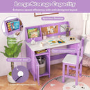 Kids Table and Chair Set for Arts Crafts Homework Home School-Purple by LJGDeals