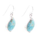 Puzzled Blue Turquoise Sterling Silver Earrings