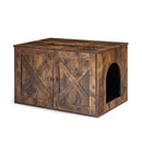 Wooden Hidden Cabinet Cat Furniture with Divider-Coffee by LJGDeals