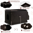 Large Wooden Cat Litter Box Enclosure with the Storage Rack