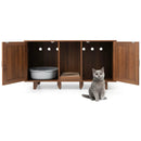 2-Door Cat Litter Box Enclosure with Winding Entry and Scratching Board by LJGDeals