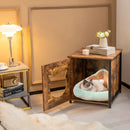 Cat Litter Box Enclosure with Door and Ventilated Hole-Brown by LJGDeals