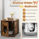 Cat Litter Box Enclosure with Door and Ventilated Hole-Brown by LJGDeals