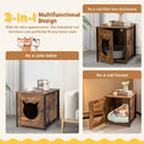 Cat Litter Box Enclosure with Door and Ventilated Hole-Brown by LJGDeals