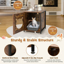 Cat Litter Box Enclosure with Door and Ventilated Hole-Brown by LJGDeals