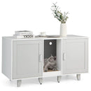 2-Door Cat Litter Box Enclosure with Winding Entry and Scratching Board by LJGDeals