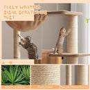 52 Inch Modern Multi-level Cat Play Center with Deluxe Hammock-Natural by LJGDeals