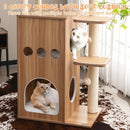 52 Inch Modern Multi-level Cat Play Center with Deluxe Hammock-Natural by LJGDeals