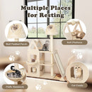 Multi-Level Cat Tree with Sisal Scratching Post-Beige by LJGDeals