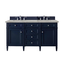 James Martin Brittany 60" Double Bathroom Vanity, Victory Blue