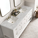 James Martin Breckenridge 72" Double Bathroom Vanity, Bright White