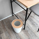Trash Can - Round - Steel + Wood by Yamazaki Home