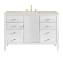 James Martin Myrrin 48" Single Bathroom Vanity, Bright White