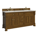 James Martin Brookfield 72" Double Bathroom Vanity, Honey Oak