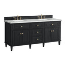 James Martin Lorelai 72" Double Bathroom Vanity, Black Onyx