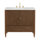James Martin Myrrin 36" Single Bathroom Vanity, Mid-Century Walnut