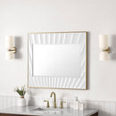 James Martin Soleil 36" Mirror, Matte White with Gold