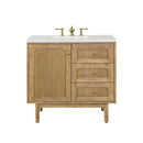 James Martin Laurent 36" Dual Mount Single Bathroom Vanity, Light Natural Oak