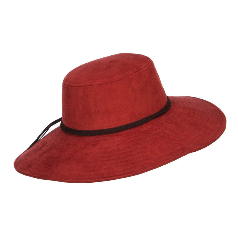 Wide Brim Poly Suede Hat