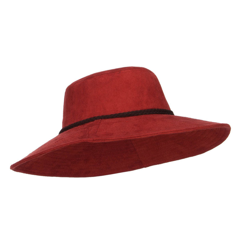 Wide Brim Poly Suede Hat