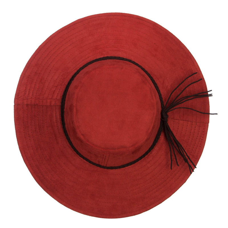 Wide Brim Poly Suede Hat