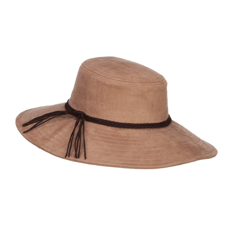 Wide Brim Poly Suede Hat