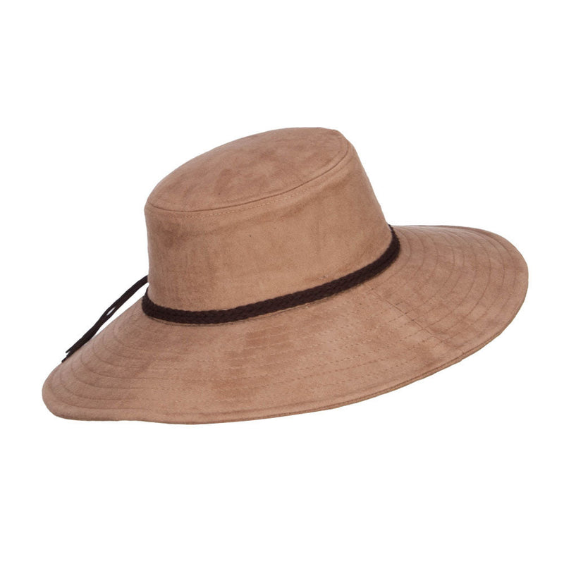 Wide Brim Poly Suede Hat
