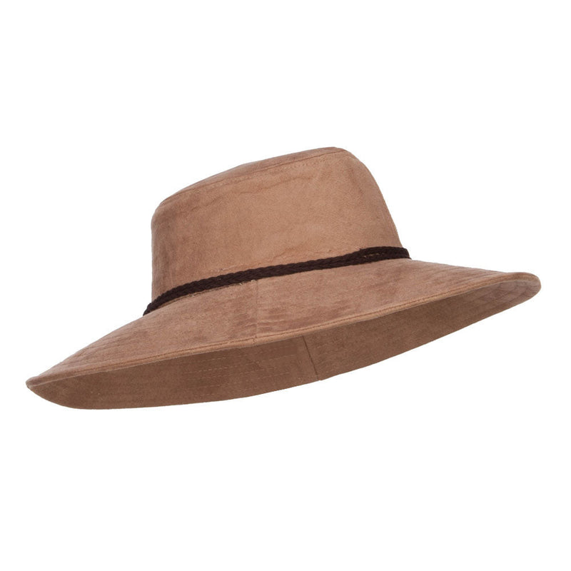 Wide Brim Poly Suede Hat