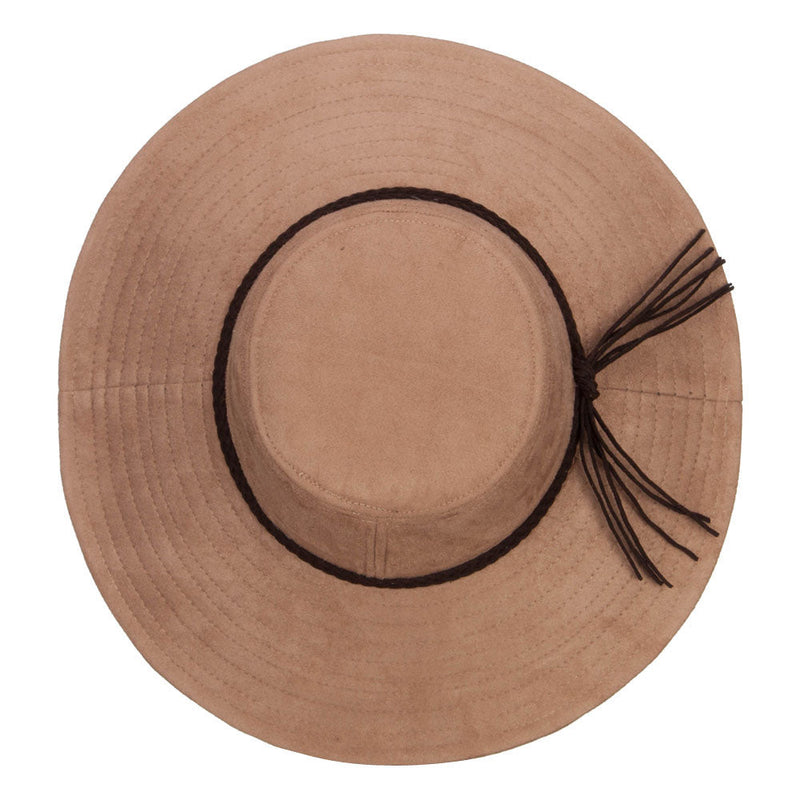 Wide Brim Poly Suede Hat